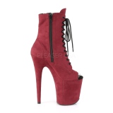 Bordeaux faux suede 20 cm FLAMINGO-1021FS paaldans enkellaarsjes