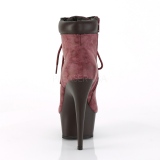 Bordeaux imitatie sude 15 cm DELIGHT-600TL-02 pleaser enkellaarsjes met plateau