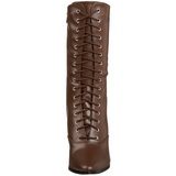 Brown 7 cm VICTORIAN-120 Lace Up Ankle Calf Women Boots