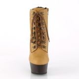 Brown Faux Suede 15 cm DELIGHT-600TL-02 pleaser ankle boots platform