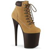 Brown Faux Suede 20 cm FLAMINGO-800TL pleaser ankle boots platform