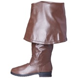 Brown Leatherette 4 cm MAVERICK-2045 Thigh High Boots for Men