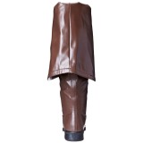 Brown Leatherette 4 cm MAVERICK-2045 Thigh High Boots for Men