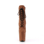 Brown faux suede 20 cm FLAMINGO-1020FS Pole dancing ankle boots