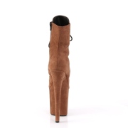 Brown faux suede 20 cm FLAMINGO-1020FS Pole dancing ankle boots