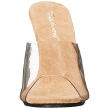 Bruin Transparant 11 cm CARESS-401 Hoge Dames Slippers