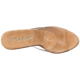 Bruin Transparant 11 cm CARESS-401 Hoge Dames Slippers