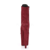 Burgundy faux suede 20 cm FLAMINGO-1020FS Pole dancing ankle boots