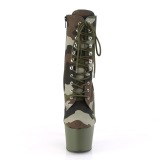 Camoflash canvas 18 cm ADORE-1020CAMO pleaser enkellaarzen met plateau