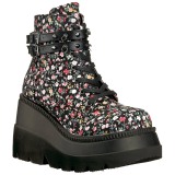 Canvas 11,5 cm SHAKER-52ST goth ankle boots wedge platform