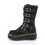 Canvas 5 cm EMILY-341 demonia laarzen met plateau
