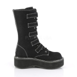 Canvas 5 cm EMILY-341 demonia laarzen met plateau