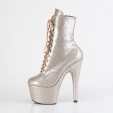 Champagne glitter 18 cm dames high heels boots plateau