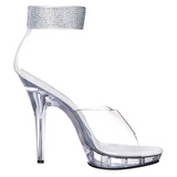 Clear Rhinestone 13 cm LIP-142 Acrylic Platform High Heeled Sandal