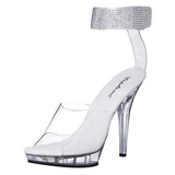 Clear Rhinestone 13 cm LIP-142 Acrylic Platform High Heeled Sandal