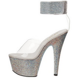 Clear Rhinestone 18 cm BEJEWELED-712RS Platform High Heeled Sandal