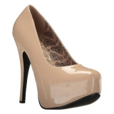 Creme Lakleer 14,5 cm Burlesque TEEZE-06W mannen pumps voor brede voeten