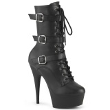 DELIGHT-1043 - 15 cm platform high heels boots vegan zwarte