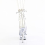 DELIGHT - 15 cm pleaser high heels ankle boots strass transparent