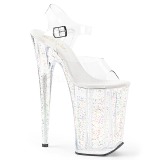 Doorzichtig 23 cm Pleaser INFINITY-908MG glitter schoenen met hakken