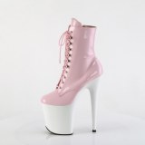 FLAMINGO-1020 20 cm pleaser high heels ankle boots rose