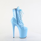 FLAMINGO-1020 20 cm pleaser hoge hakken boots plateau blauw