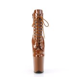 FLAMINGO-1020 20 cm pleaser hoge hakken boots plateau bruin