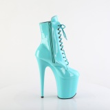 FLAMINGO-1020 20 cm pleaser hoge hakken boots plateau turquoise