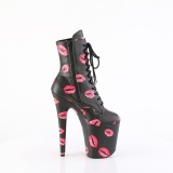FLAMINGO-1020KISSES 20 cm pleaser high heels ankle boots black