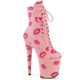 FLAMINGO-1020KISSES 20 cm pleaser hoge hakken boots plateau roze