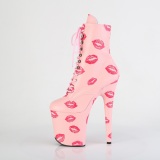 FLAMINGO-1020KISSES 20 cm pleaser hoge hakken boots plateau roze