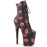 FLAMINGO-1020KISSES 20 cm pleaser hoge hakken boots plateau zwart