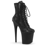 FLAMINGO-1020RS 20 cm pleaser high heels ankle boots strass black