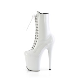 FLAMINGO-1040TT 20 cm pleaser high heels ankle boots black white
