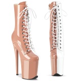 FLAMINGO-1040TT 20 cm pleaser high heels ankle boots blush white
