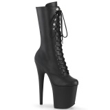 FLAMINGO-1054 - 20 cm platform high heels boots vegan zwarte