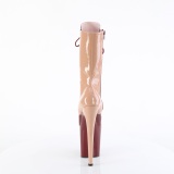 FLAMINGO-1054DC - 20 cm platform high heels boots lakleer burgundy