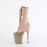 FLAMINGO-1054DC - 20 cm platform high heels boots lakleer dusty