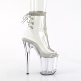FLAMINGO - 20 cm pleaser high heels ankle boots strass transparent