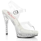 Fabulicious 12,5 cm GLORY-508SDT sandalen hoge hakken plateau met strass