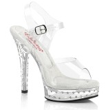 Fabulicious 13,5 cm MAJESTY-508SDT sandalen hoge hakken plateau met strass