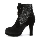 Fluweel 10 cm CRYPTO-51 lolita enkellaarzen met plateau