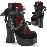 Fluweel 11,5 cm CHARADE-110 demonia enkellaarzen plateau