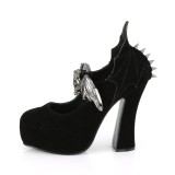 Fluweel 13 cm DEMON-18 gothic pumps schoenen met verborgen plateauzool