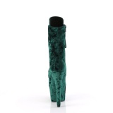 Fluweel 18 cm ADORE-1045VEL groene enkellaarzen met naaldhak + teenkappen
