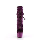 Fluweel 18 cm ADORE-1045VEL paarse enkellaarzen met naaldhak + teenkappen