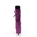 Fluweel 18 cm ADORE-1045VEL paarse enkellaarzen met naaldhak + teenkappen