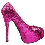 Fuchsia Glitter 14,5 cm Burlesque BORDELLO TEEZE-06G Plateau Pumps Hoge Hak