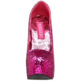 Fuchsia Glitter 14,5 cm Burlesque BORDELLO TEEZE-06G Plateau Pumps Hoge Hak