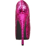 Fuchsia Glitter 14,5 cm Burlesque BORDELLO TEEZE-06G Plateau Pumps Hoge Hak